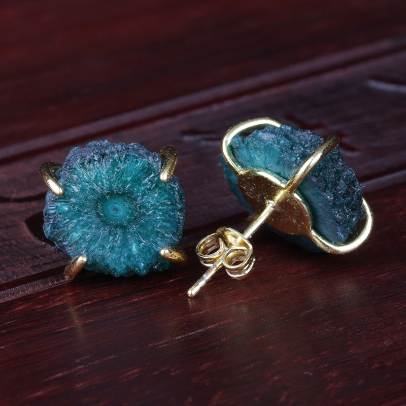 OLBIA Pendientes de piedra drusa natural