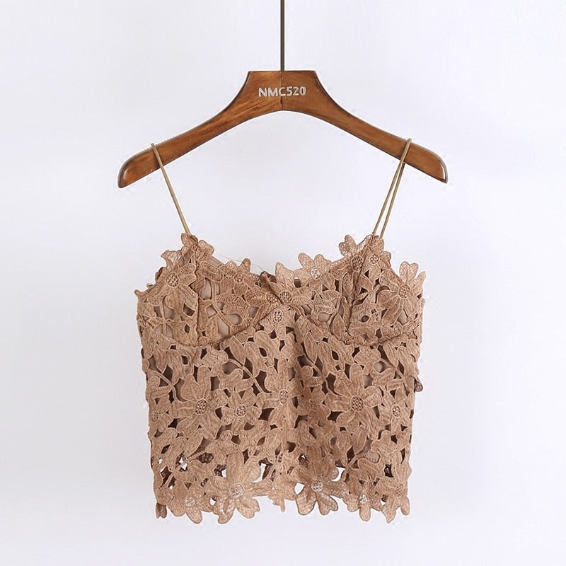 ROMA Crop top de encaje