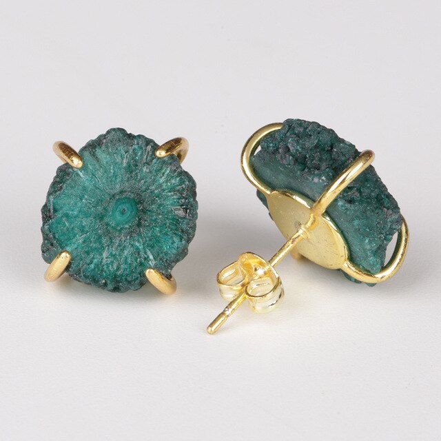 OLBIA Pendientes de piedra drusa natural